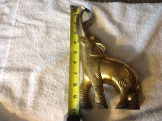 Vintage Large Brass Elephant Statue Metal Animal Figure Made In India