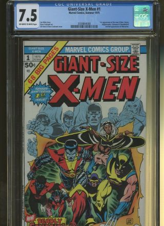 Giant - Size X - Men 1 Cgc 7.  5 | Marvel 1974 | 1st X - Men 2nd Full Wolverine App