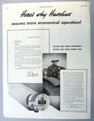 10x14 1939 Texaco Ad Photo G E Mike Murphy Of Perryton,  Texas