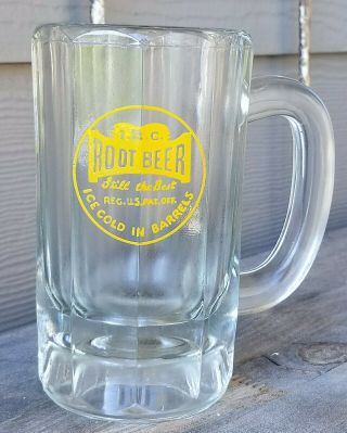 Rare Early Ibc Yellow Acl Glass Root Beer Mug Still The Best Unique Sharp