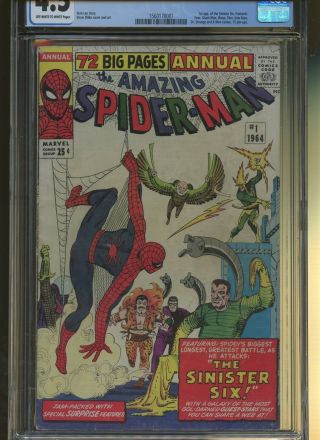 Spider - Man Annual 1 CGC 4.  5 | Marvel 1964 | 1st Sinister Six. 2