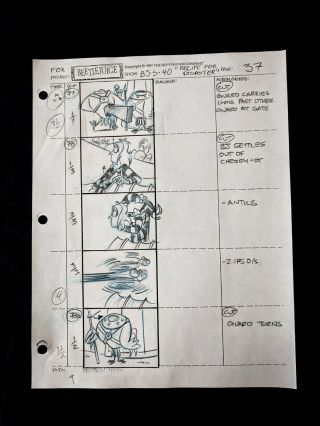 - Beetlejuice 1989 Tv Series Animation Production Hand Drawn Storyboard Page 37