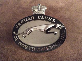 Vintage Jaguar Clubs Of North America Medallion License Plate Topper