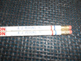 Old Vtg EXXON A.  J.  Petrunis Inc.  Advertising PENCIL Pencils Set 2 Bridgeton N.  J. 3