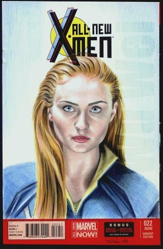 X - Men Dark Phoenix Jean Grey Sophie Turner Marvel Sketch Cover Wu Wei