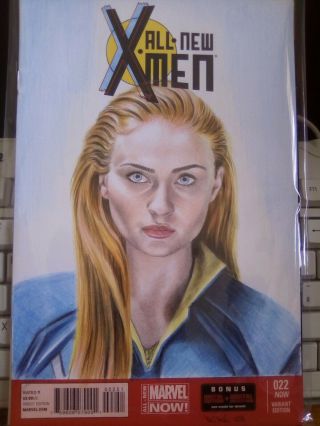 X - Men Dark Phoenix Jean Grey Sophie Turner Marvel sketch cover Wu Wei 2