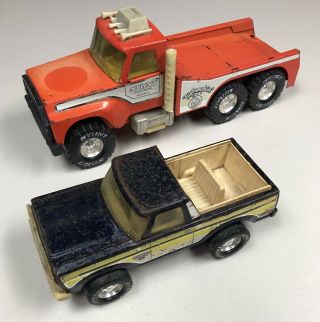 Vintage Nylint Steel Toy Truck Set,  Bronco Ranger Xlt & Big Pumpkin Wrecker