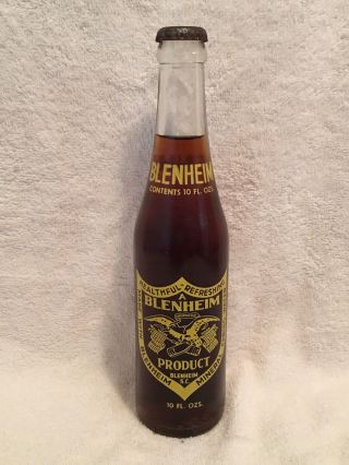 Full 10oz Blenheim Ginger Ale Acl Soda Bottle Blenheim,  S.  C.