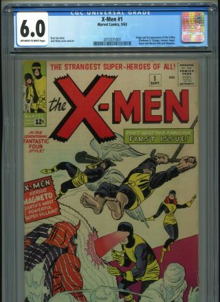 1963 Marvel The X - Men 1 1st Appearance X - Men & Magneto Cgc 6.  0 Ow - W