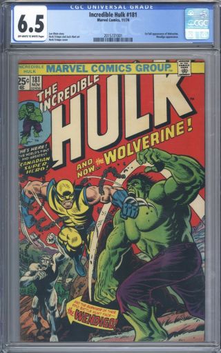 Incredible Hulk 181 Cgc 6.  5 Vol 1 Upper Mid Grade 1st App Wolverine
