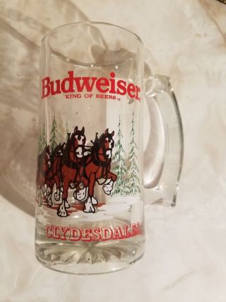 Vintage 1992 Budweiser Clydesdales Beer Mug 5 - 1/2  High King Of Beers Anheuser