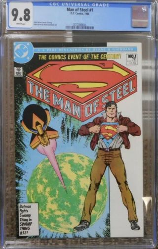 The Man Of Steel 1 Cgc 9.  8 1986 - John Byrne Superman