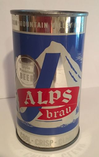 Alps Brau Beer Flat Top Can Old Crown Brewing Corp.  - Ft.  Wayne,  In