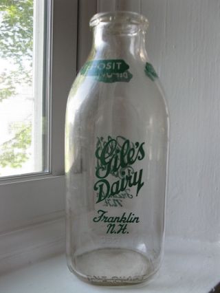 Vintage Milk Bottle Gile 