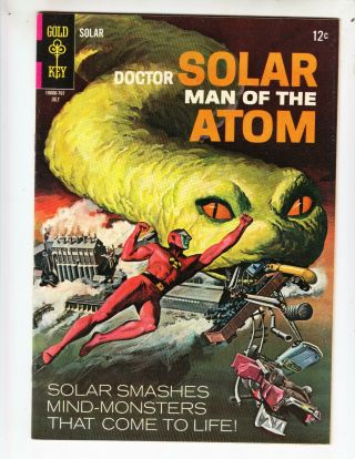 Dr Solar,  Man Of The Atom 20 Fvf (7.  0) 7/67 Gold Key Solar Smashes Mind Monsters