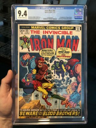 Iron Man 55 (1973) Cgc Graded 9.  4 Ow - White Pages 1st Appearance Thanos 1st Drax