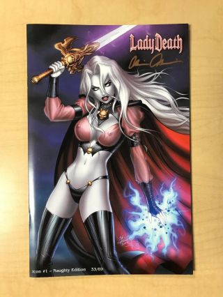 Lady Death Icon 1 Naughty Variant Cover By Dawn Mcteigue Signed Pulido 69 Made