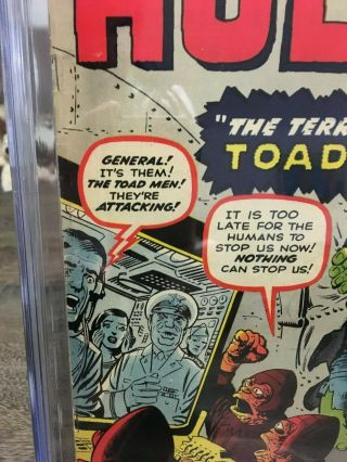 Incredible Hulk 2 1962 CGC 5.  0 OW pages 1st Green Hulk Grail Book Case A, 8
