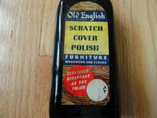 Vintage Old English Furniture Scratch Cover Polish Glass Bottle - Almost Full 2