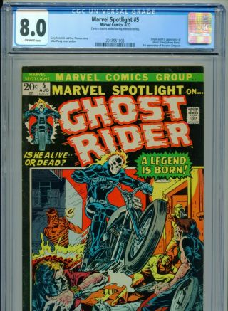 1972 Marvel Spotlight 5 1st Appearance & Origin Ghost Rider Cgc 8.  0 Ow Box3