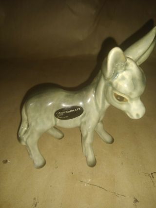Vintage Grey Donkey Porcelain Figurine