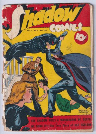 Shadow Comics Vol.  3,  No.  2 (1943) Pre - Code; Rare; Complete Fa/gd 1.  5