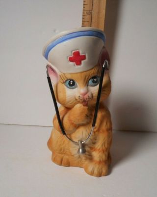 Jasco Cat As A Nurse/doctor - Piggy Bank With Stopper Retired