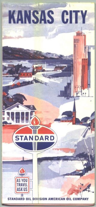 1965 Standard Oil Kansas City Vintage Road Map