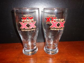 Set Of 2 Dos Equis (xx) Imported Beer - Glass