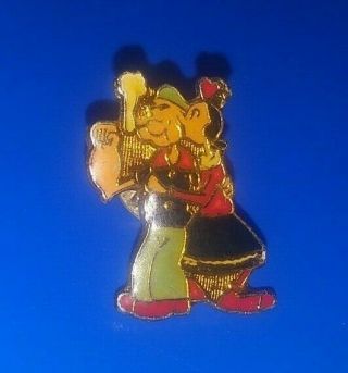 Vintage Popeye The Sailor Man & Olive Oyl Collectible Enamel Pin Rare