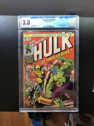 Incredible Hulk 181 Cgc 3.  0 1st Full App Wolverine W Value Stamp Marvel Movie
