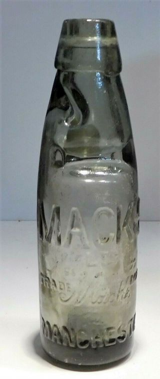 Antique Small Agua Codd Soda Bottle W/ Marble - Mack 