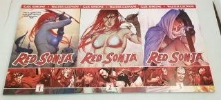Run Of 3 Red Sonja Gail Simone Volume 1 - 3 Dynamite Trade Paperback Tpb
