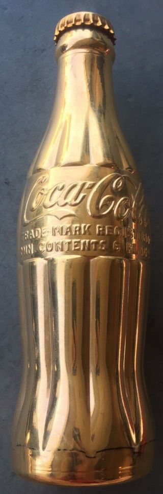 Vintage Metal Gold Collectible Coca Cola Bottle Trademark Patent 54 - 68