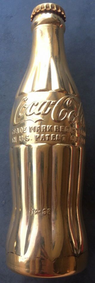 Vintage Metal Gold Collectible Coca Cola Bottle Trademark Patent 54 - 68 2