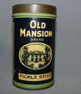 Old Mansion Pickle Spice Tin C.  W.  Antrim & Sons Vintage Richmond Va