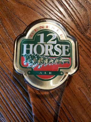 VINTAGE GENESEE 12 HORSE ALE BEER CLEAR LUCITE ACRYLIC TAP HANDLE 2