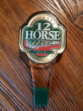 VINTAGE GENESEE 12 HORSE ALE BEER CLEAR LUCITE ACRYLIC TAP HANDLE 3