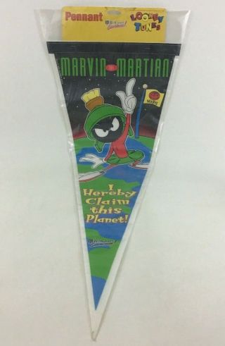 Marvin The Martian Looney Tunes Pennant 12 " X 30 " Vintage 1996 Banner 90s