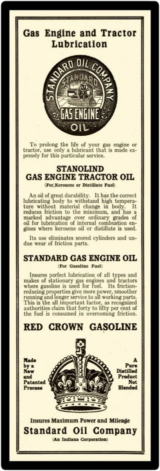 Standard Oil Red Crown Gas Engine Marquee Style Metal Sign 6 " X18 "
