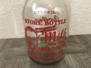 Circa 1950 Grocer Milk Bottle California Blue Ribbon Farms Modesto CA RARE 2