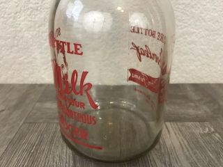 Circa 1950 Grocer Milk Bottle California Blue Ribbon Farms Modesto CA RARE 3