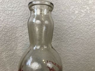 Circa 1950 Grocer Milk Bottle California Blue Ribbon Farms Modesto CA RARE 4