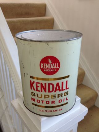 Vtg.  Kendall Motor Oil 1 Gallon Can (full Of Product) Collector Display
