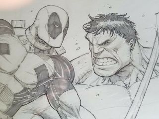 Deadpool vs Hulk Artwork Dale Keown 11 x 17 2