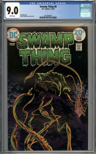 Swamp Thing 8 Cgc 9.  0 Vf/nm Bernie Wrightson Cover And Art White Pages