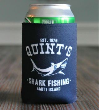 3x Jaws Quint ' s Shark Fishing Beer Can Cooler Amity Island Quints Set of 3 2