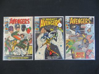 Avengers 60 64 74 Marvel Comics 3 Issue Silver Age Run Black Panther