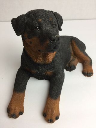 Vintage Sitting Rottweiler Dog Figurine 9 Inch Size Large
