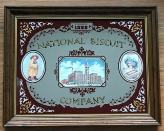 Limited Edition National Biscuit Company Wood Framed Mirror 18 " X 14 " Nabisco
